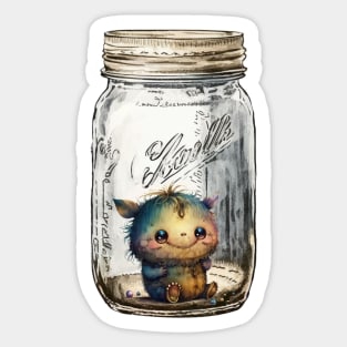 Jar of Sitting Monster Sticker